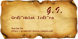 Grünblat Izóra névjegykártya